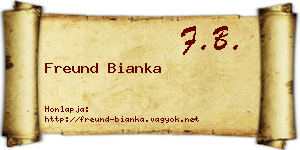 Freund Bianka névjegykártya